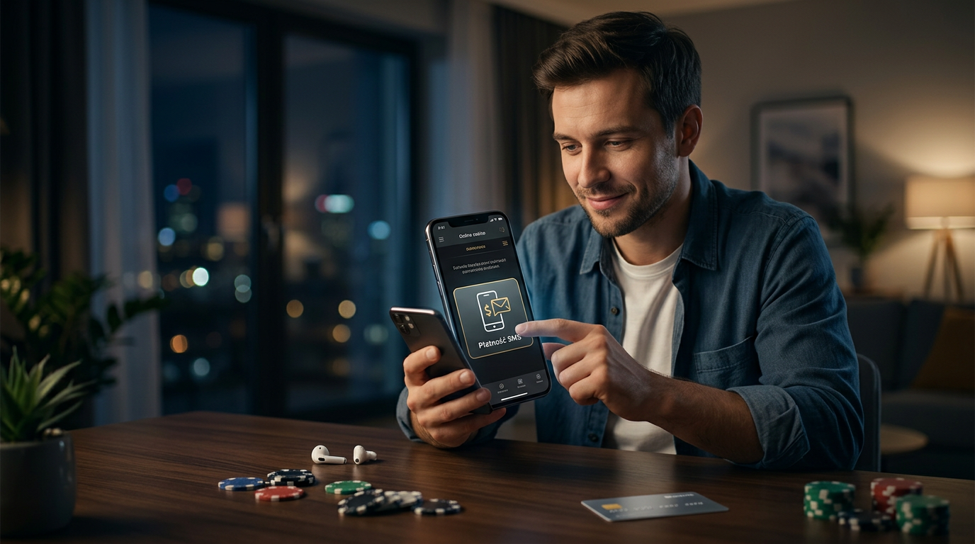 Nowoczesny smartfon z interfejsem kasyna i opcją płatności przez rachunek telefoniczny